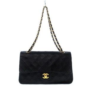 Chanel Double Flap Shoulder Bag Lambskin Black